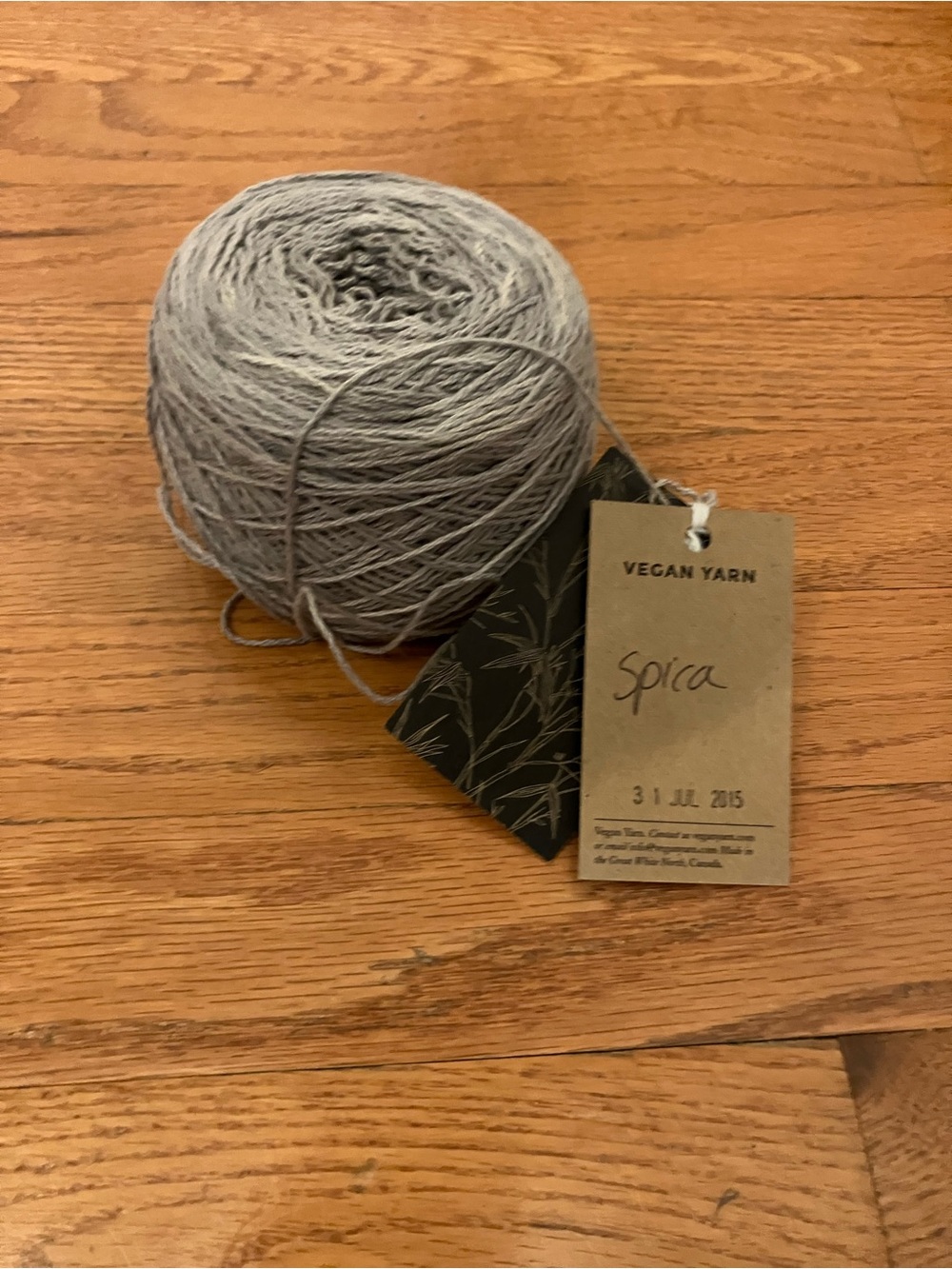 Vegan Yarn (brand) Skein in Light Gray